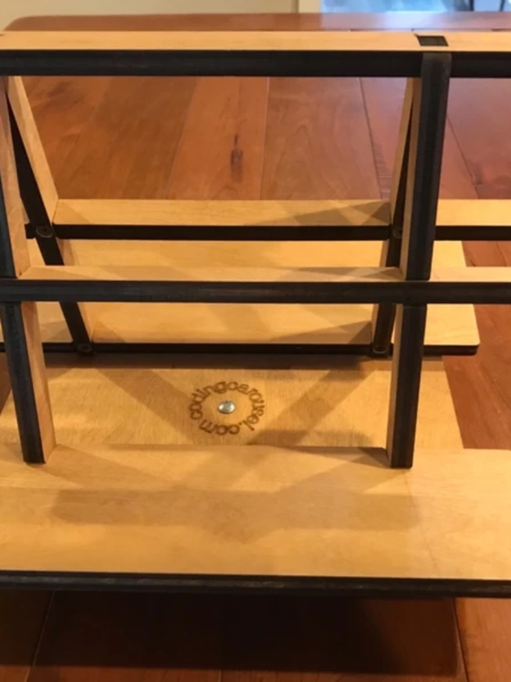 Two-sided Book Carousel Rotating Wood Book Stand